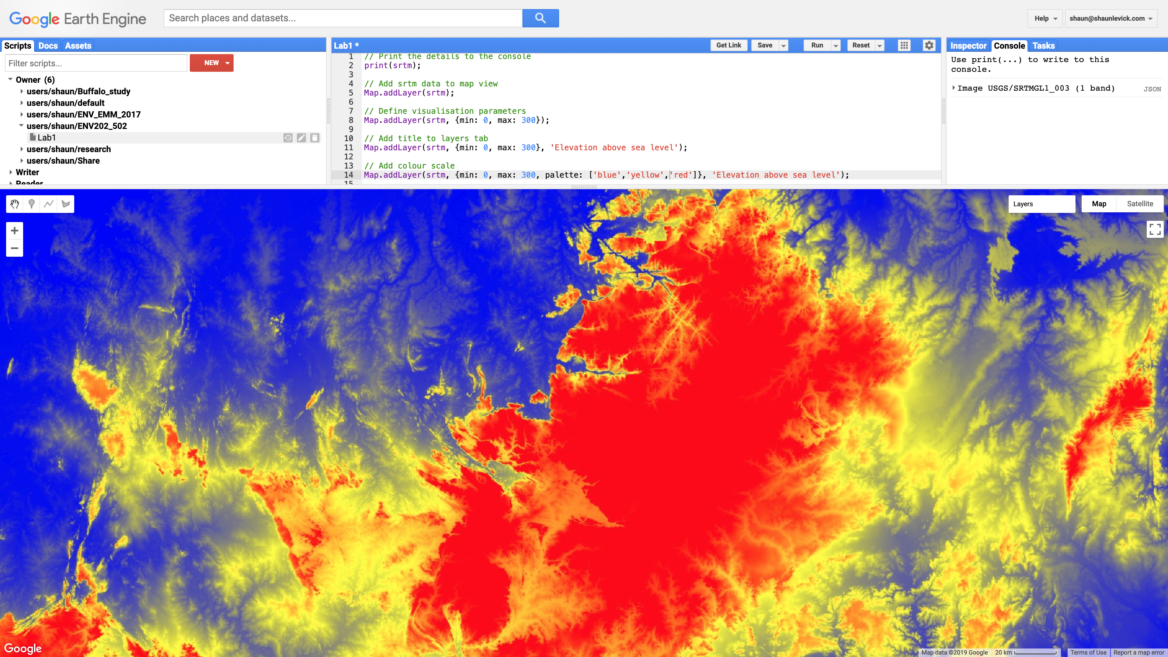 Figure Colour scale elevation