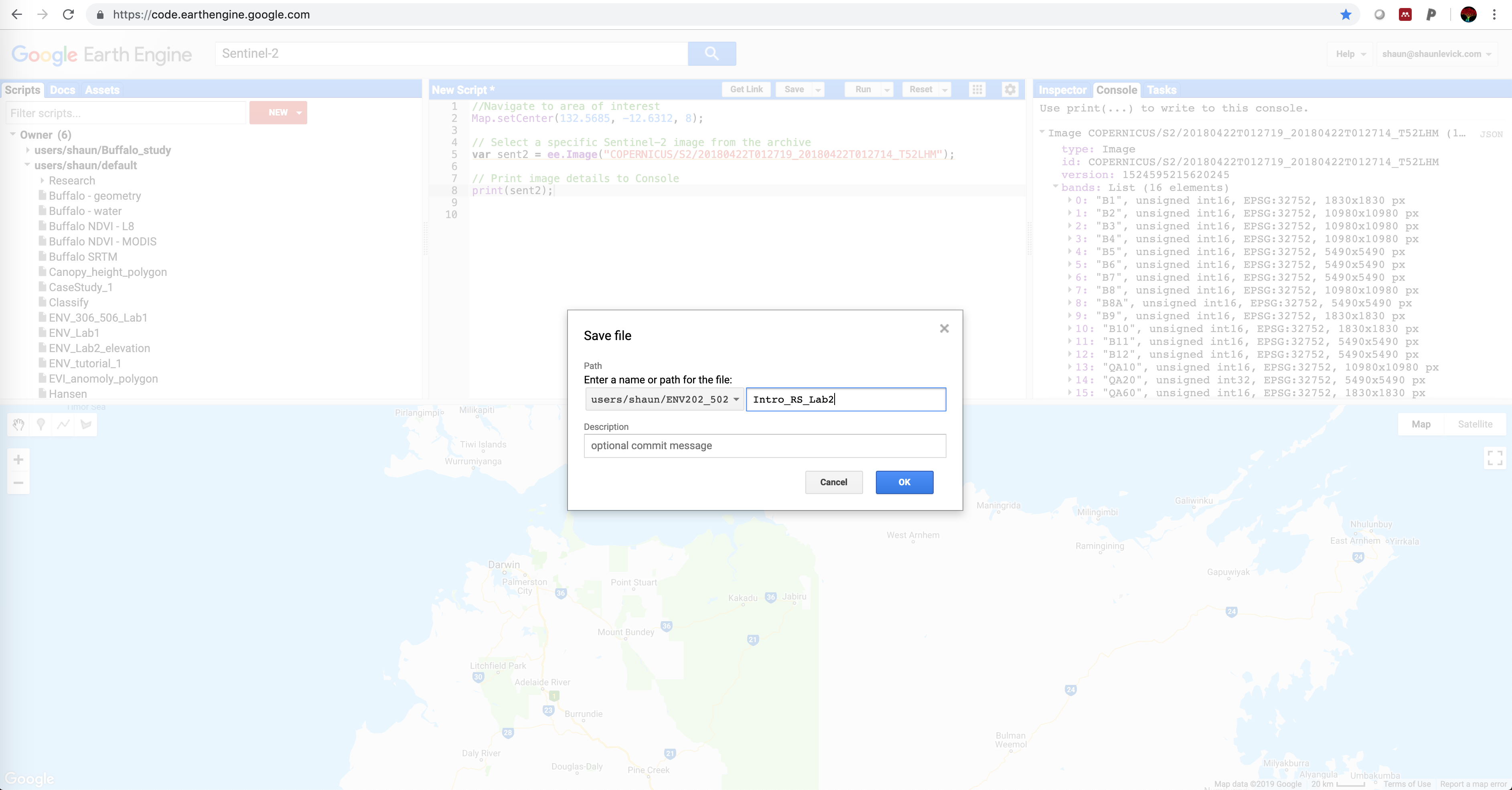 Figure 5. Save your script