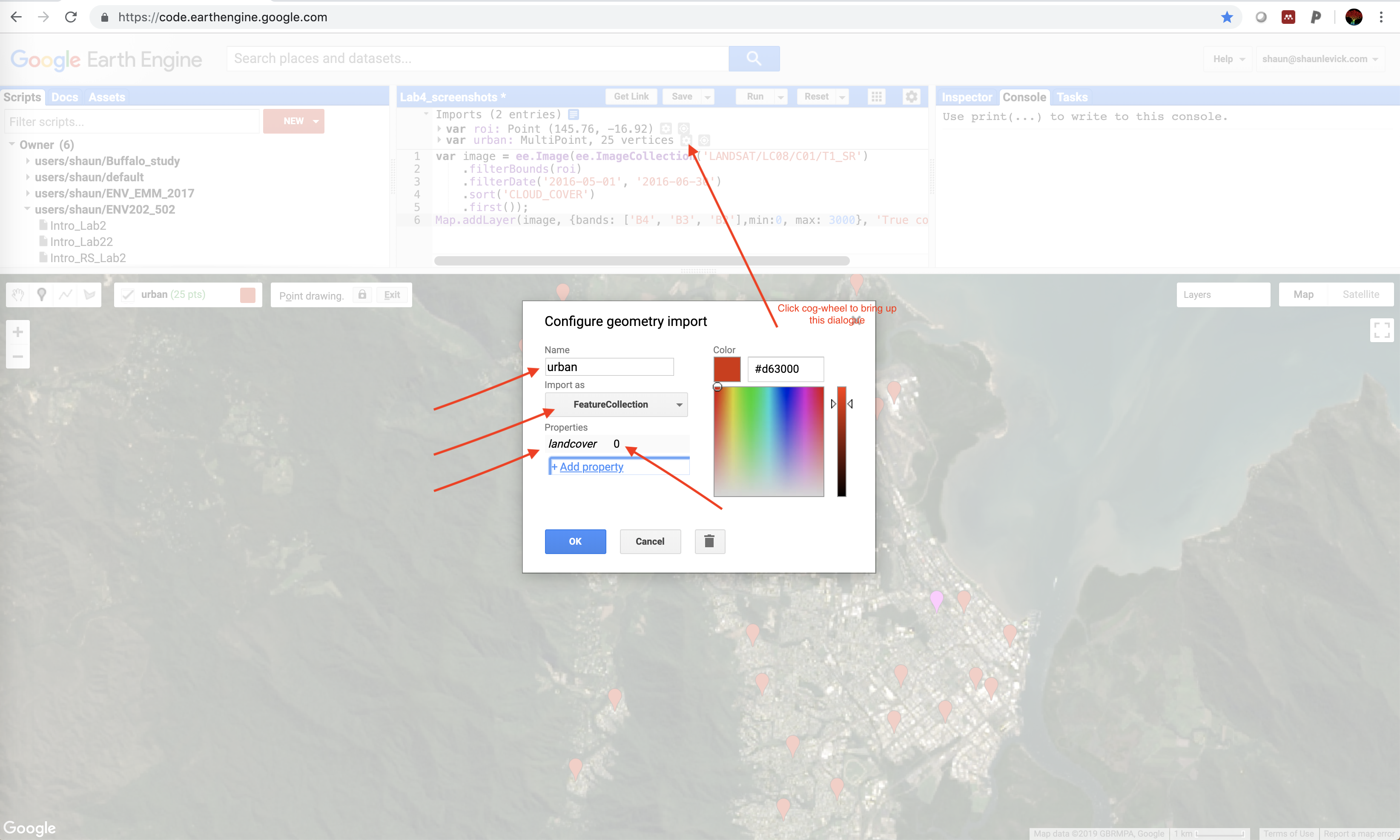 Figure 5. The geometry dialogue box