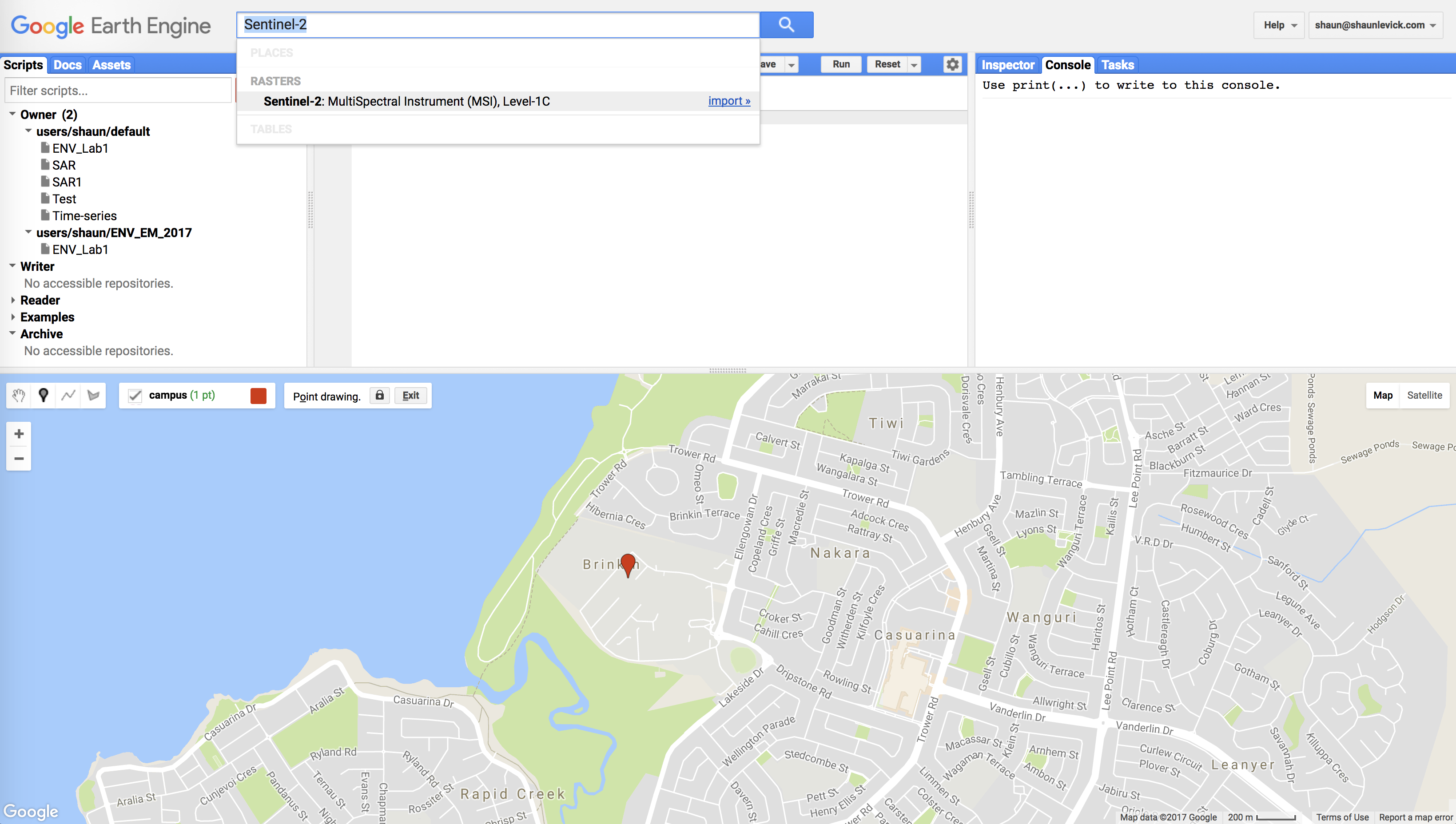 Figure 4. Importing Sentinel-2 data